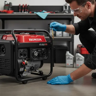 User performing maintenance on Honda EU2200i generator